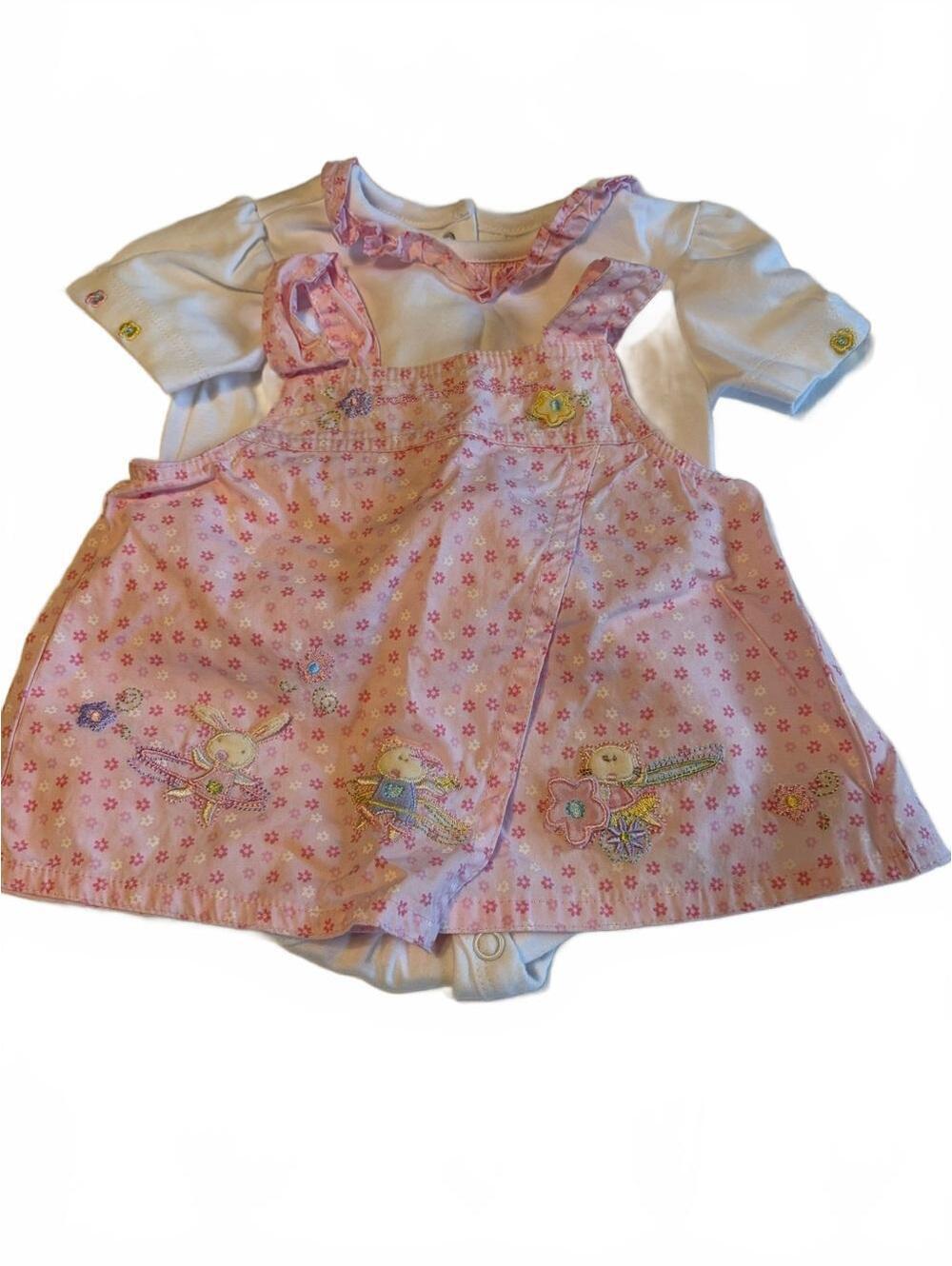 Quiltex Pink Baby Sundress with White Bodysuit